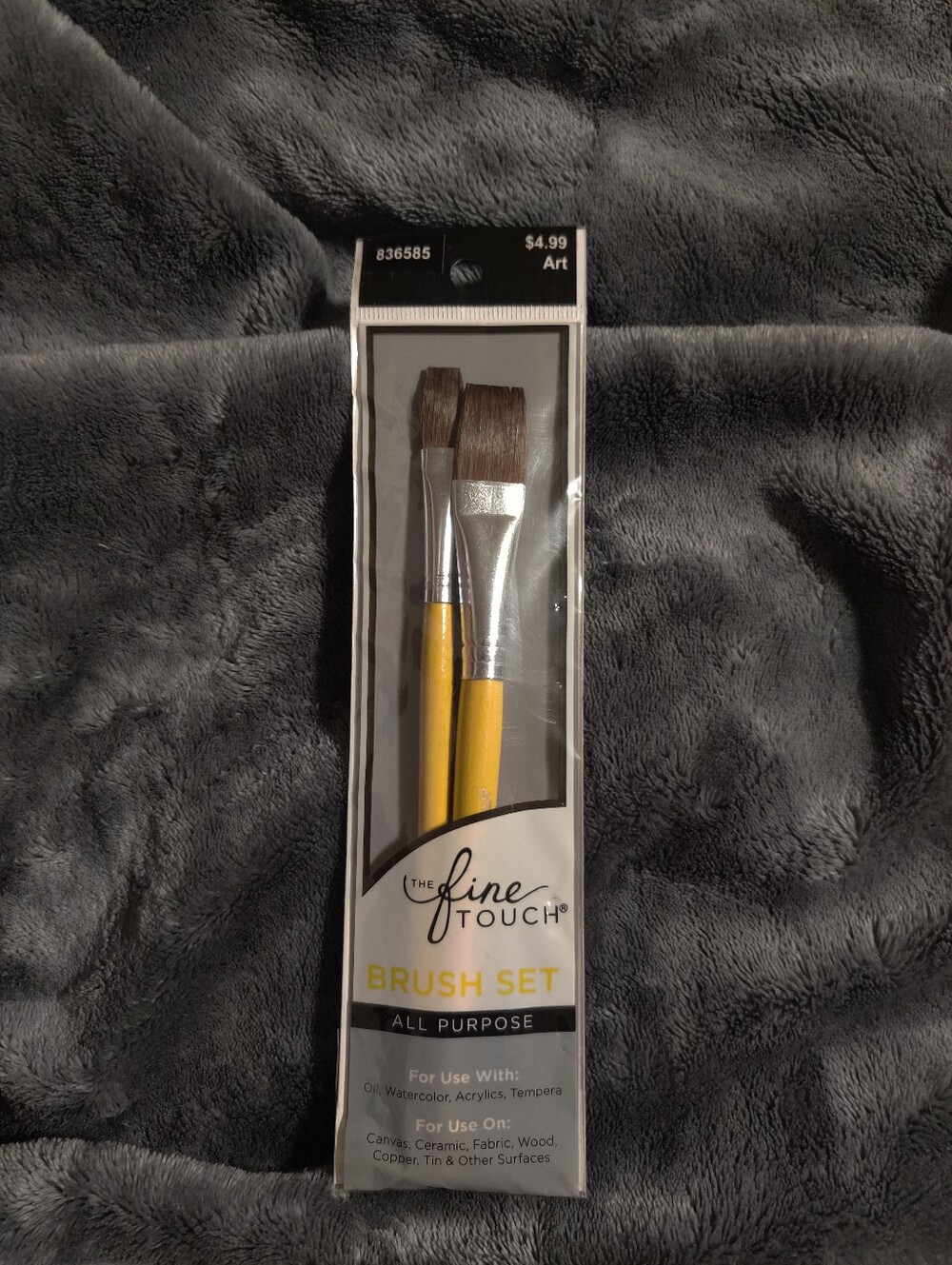 2 Pack All Purpose Paint Brush Set Yellow Handle